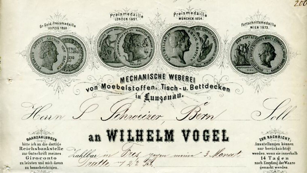Briefkopfbogen der Firma Wilhelm Vogel, Chemnitz